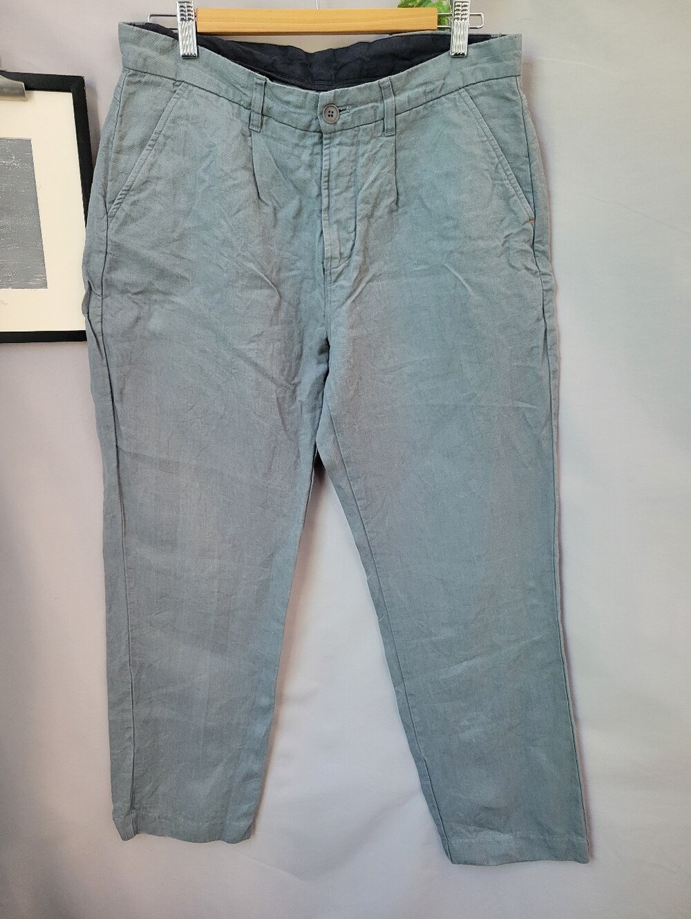 Far Afield Ryder Washed Linen Pleated Trouser Pant 2 or 32"